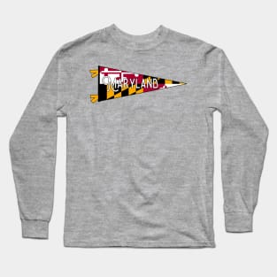 Maryland Flag Pennant Long Sleeve T-Shirt